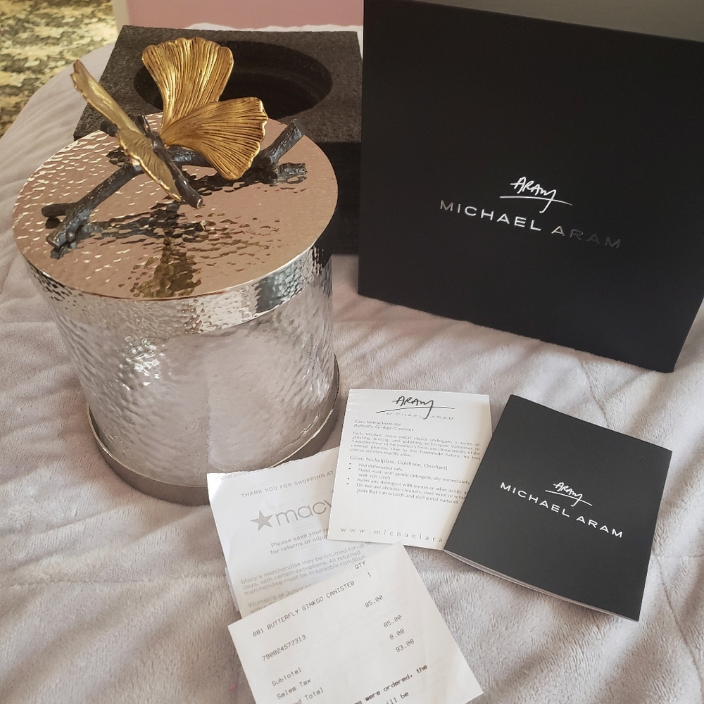 Michael Aram NWT ext-small 6 H. Butterfly Canister